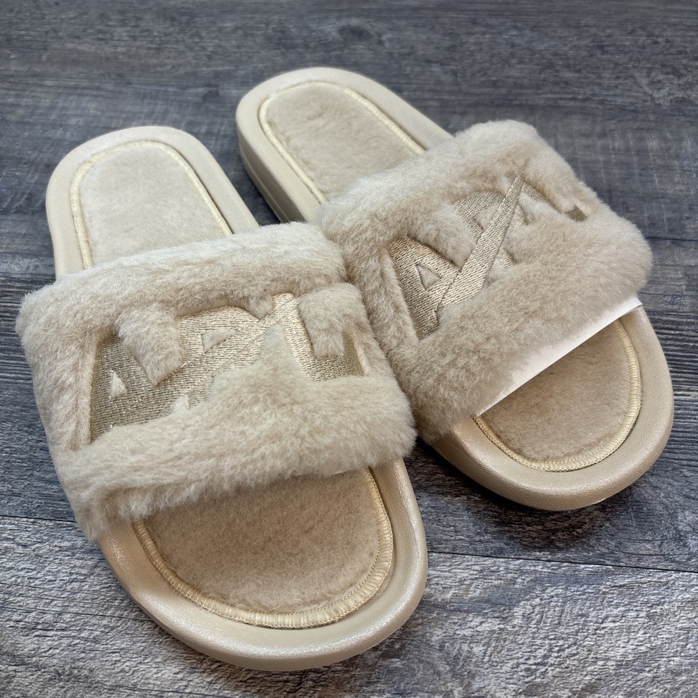 APL Shearling Slide Sandals Champagne‎ Women's Size 8 NEW